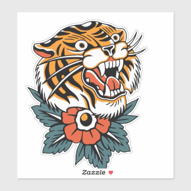 Sticker à rotation de tigre (Feuille)