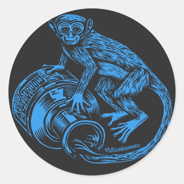 Sticker à singe bleu (Devant)