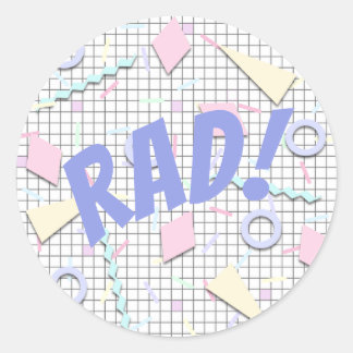 Sticker à thème des années 80 'Rad'