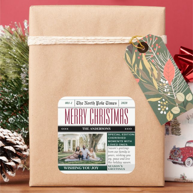 Sticker à thème du journal de Noël (vacances)