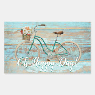 Sticker à vélo vintage Oh Happy Day Aqua