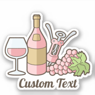 Sticker à vin rose