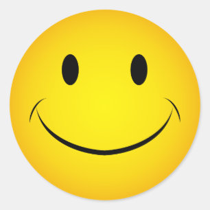 Sticker à visage jaune doré