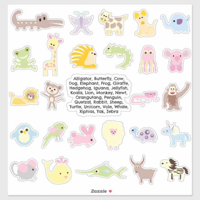 Sticker ABC Animaux (Feuille)