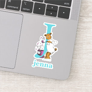 Sticker ABC du Dr Seuss : Lettre J - Blanc   Ajouter Votre