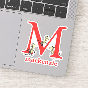 Sticker ABC du Dr Seuss : Lettre M - Blanc   Ajouter Votre