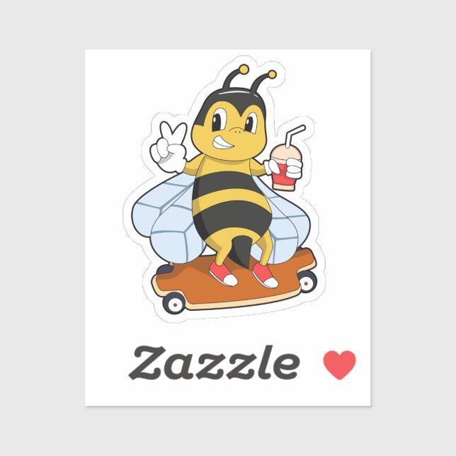 Sticker Abee comme patineur avec skateboard (Feuille)