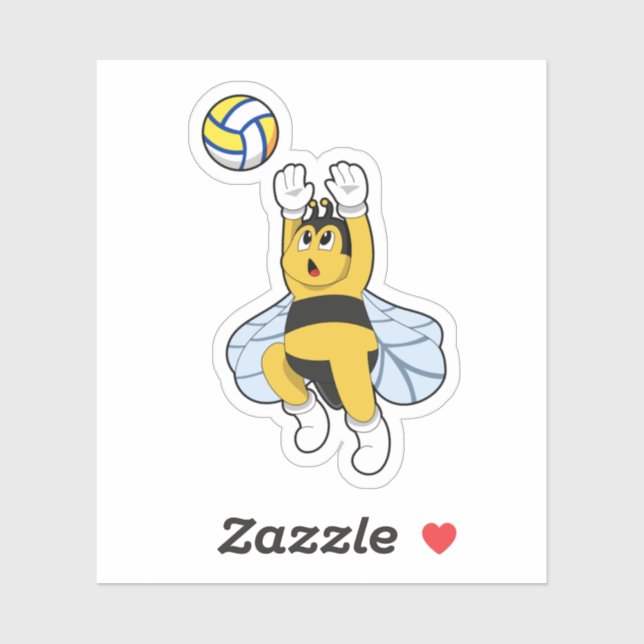 Sticker Abeille aux sports de volley-ball (Feuille)