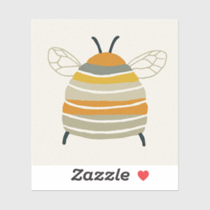 Sticker Abeille Charmée de Style Milieu de Siècle