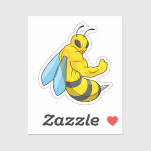 Sticker Abeille comme culturiste