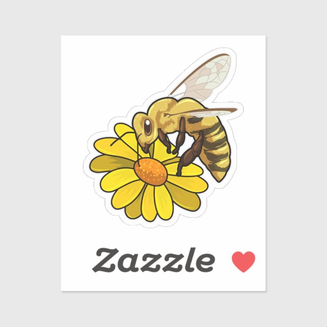 Sticker Abeille en fleurs (Feuille)