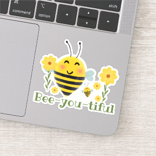 Sticker Abeille mignonne-toi tiful Abeilles vert et jaune