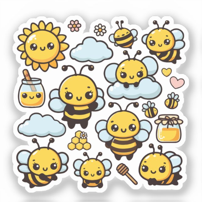 Sticker Abeilles mignonnes  (Recto)
