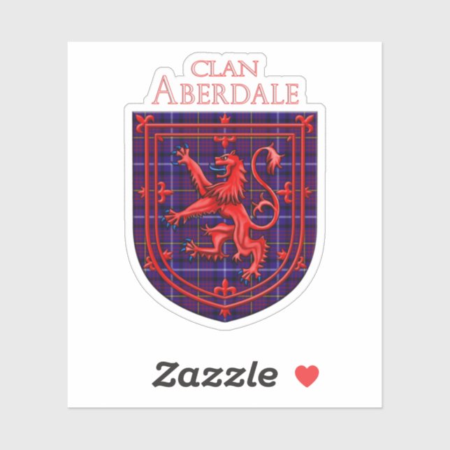Sticker Aberdale Tartan Scottish Plaid Lion Rampant (Feuille)
