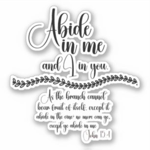 Sticker Abide in Me Bible Verse