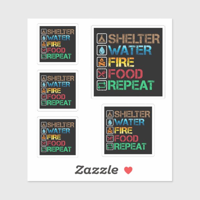 Sticker Abri d'eau Aliments - Survie Restez en vie (Feuille)