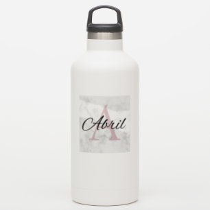 Sticker Abril Marbre Monogramme Inital Girls Personnalisé