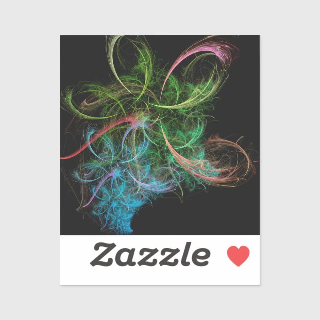 Sticker Abstract Art Space Flowers (Feuille)