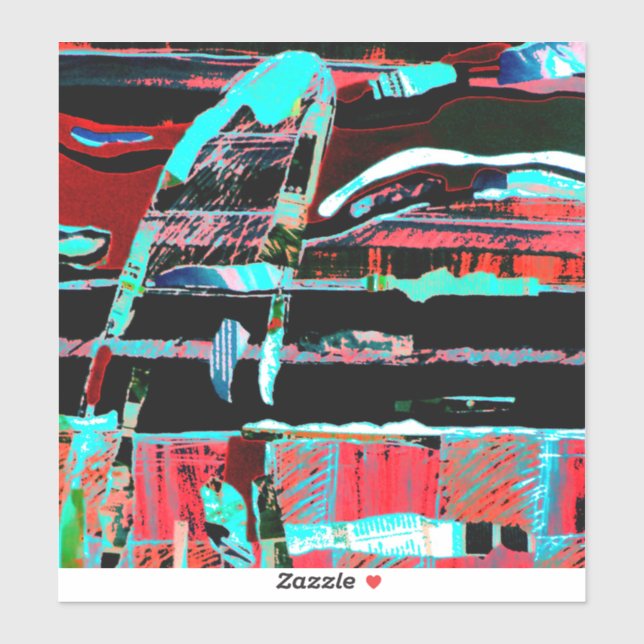 Sticker Abstract Freedom – Large 8" x 8" Custom-Cut Vinyl  (Feuille)