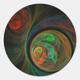 Sticker Abstrait Art Rond vert de renaissance