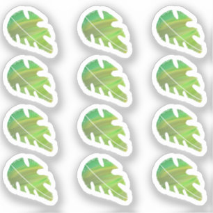 Sticker Abstrait Monstera Leaf Liquid Green Sticke