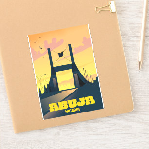Sticker Abuja Nigeria City Gate Affiche de voyage vintage