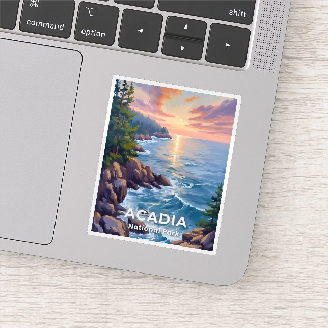 Sticker Acadia National Park | Maine Painting Travel Art (Détail)