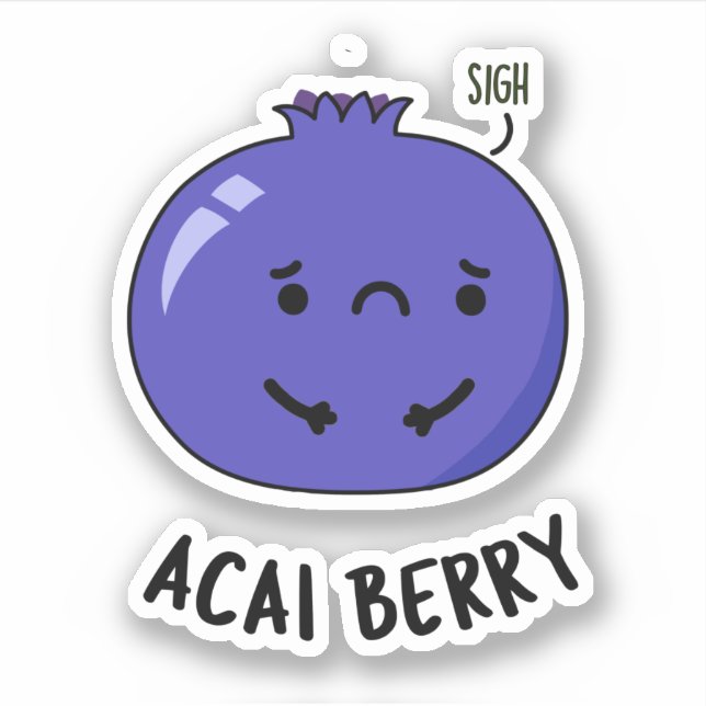 Sticker Acai Berry Funny Fruit Pun (Devant)