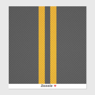 Sticker Accent Yellow Racing Stripes Carbon Fiber Style
