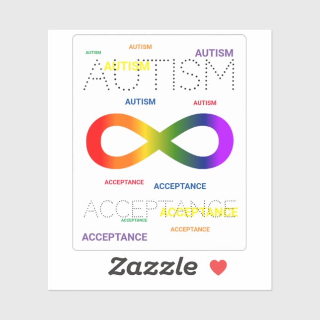 Sticker Acceptation de l'autisme infini (Feuille)