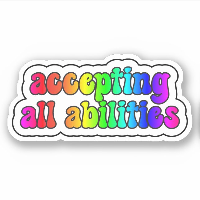 Sticker accepter toutes les capacités Rainbow Neurodiversi (Devant)
