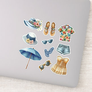 Sticker Accessoires de plage de mode d'été