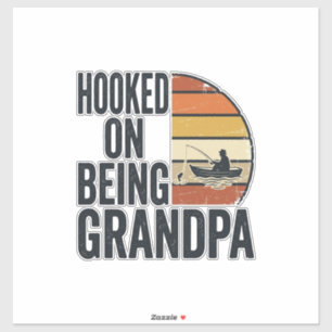 Sticker Accro au fait d'être grand-père pêche rétro vector