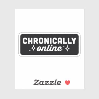 Sticker Accro aux médias sociaux en ligne de manière chron