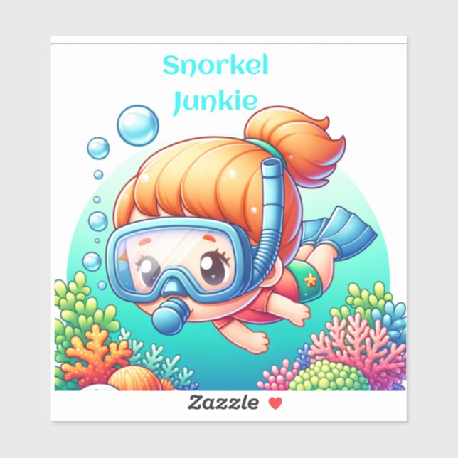 Sticker Accro du snorkeling (Feuille)