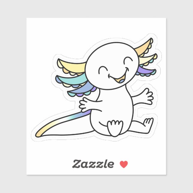 Sticker Accroche-moi ! Couleur du mignon Axolotl dans Gend (Feuille)