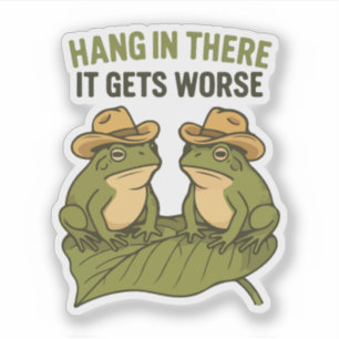 Sticker Accroche-toi, ça empire, drôle de grenouille