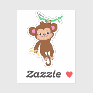 Sticker Accrocher Un Singe À Une Banane