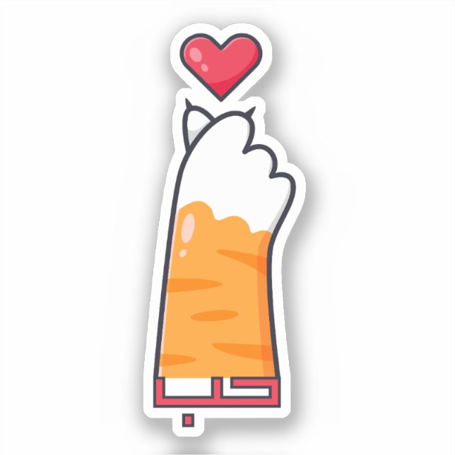 Sticker Accueil b Amour En Arabe Cute Cat Main (Recto)