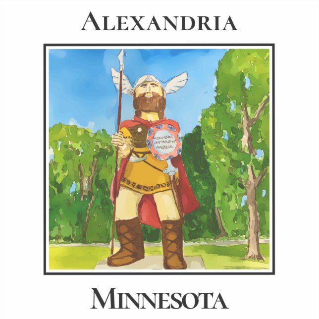 Sticker Accueil Géant Viking, Alexandria, Minnesota  (Recto)