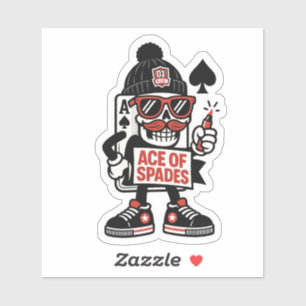 Sticker Ace de la Mascotte de rue Spades — Pro Grind Editi