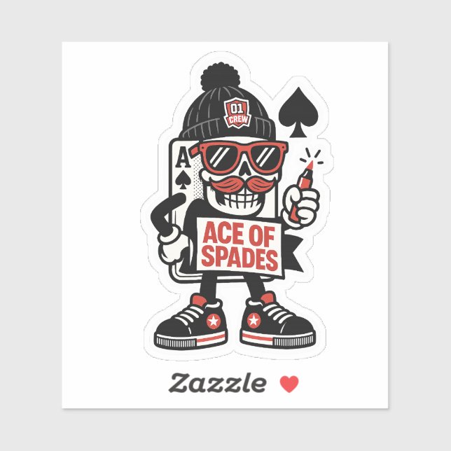 Sticker Ace de la Mascotte de rue Spades — Pro Grind Editi (Feuille)