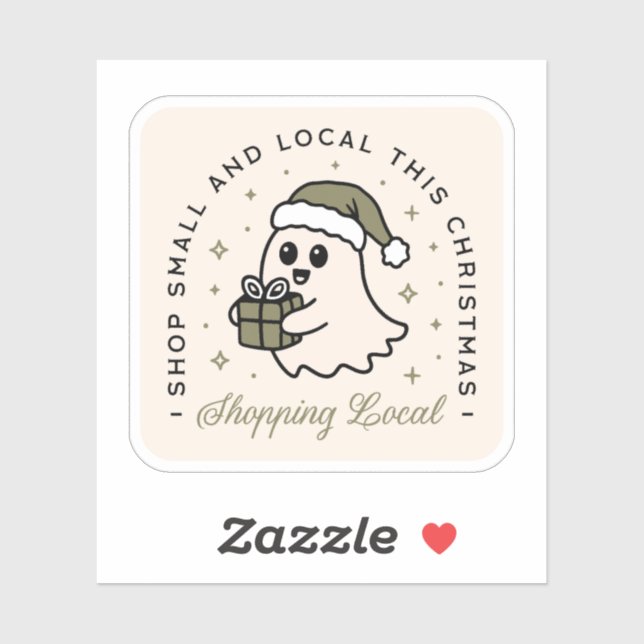 Sticker Acheter petit et local ce Noël (Feuille)