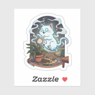Sticker Activité Purranormale - Cute Fantôme Halloween Cat