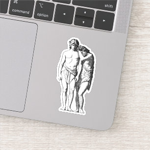 Sticker Adam et Eve Création de la Bible Illustration arti
