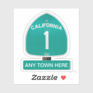 Sticker Adaptable California Highway 1 avec N'IMPORTE QUEL