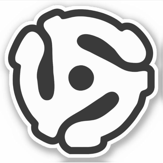 Sticker Adaptateur vinyle de 7 pouces 45 tr/min insérez l' (Devant)