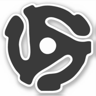 Sticker Adaptateur vinyle de 7 pouces 45 tr/min insérez l'