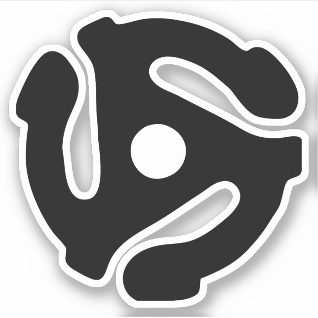 Sticker Adaptateur vinyle de 7 pouces 45 tr/min insérez l' (Devant)