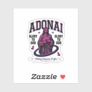Sticker Adonai Gloire à Dieu Vintage Vector Design Chrétie